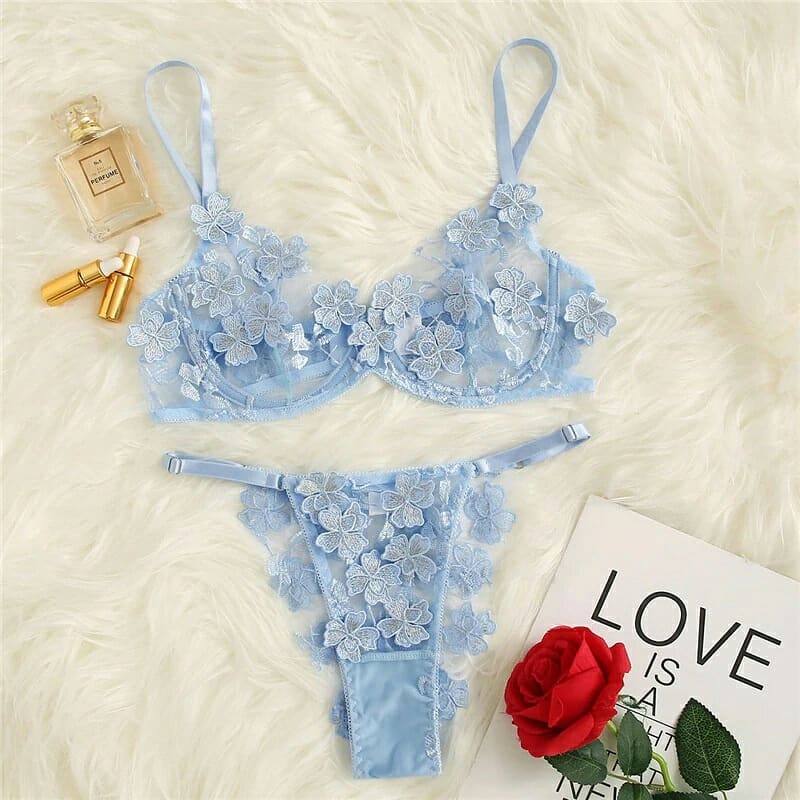 blue bridal lingerie