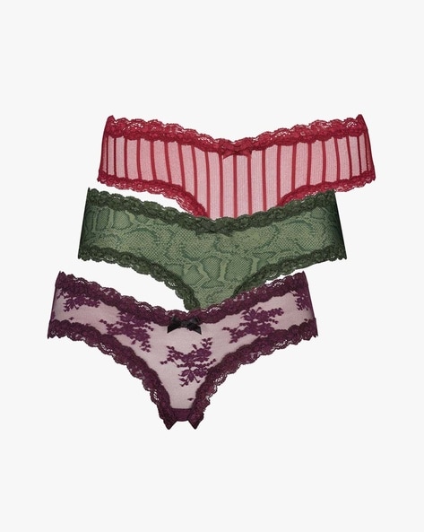 3 piece colorful brazilian panties